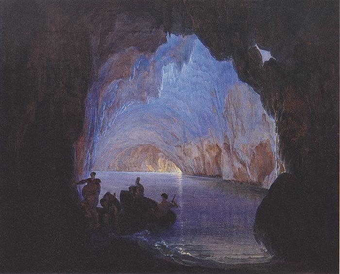 Heinrich Jakob Fried The Blue Grotto of Capri